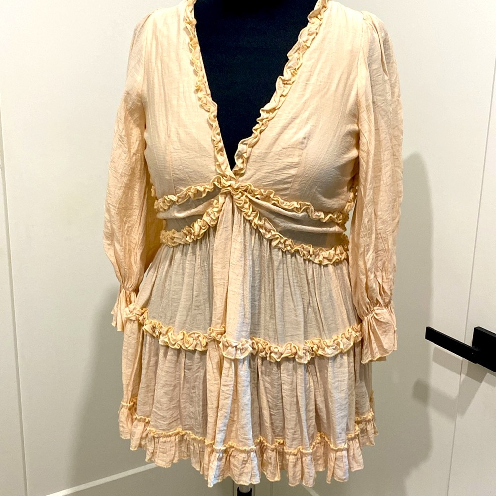 Vici Muted Emotion Tiered Ruffle Dress |Size Small - Picture 4 of 15